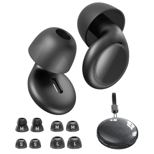Image of Earplugs for Sleeping, Noise Reduction Earplugs for Snoring, Reusable Soft Silicone Sound Proof Ear Plugs for Side Sleepers Noise Sensitivity for Hearing Protection for Work Sleep Travel HE03
