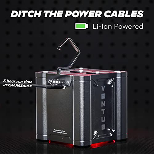 AutoLine Pro Automotive Ventus Smoke Machine Leak Tester EVAP Vacuum - World's #1 Self-Powered Li-Ion Battery Unit - OEM Odorless Fluid Lasts 500 Tests - Built-in Air Compressor - Cone Cap Plugs