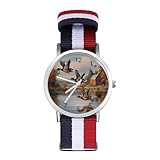 Mallard Ducks - Orologio analogico al quarzo con cinturino in nylon, elegante e alla moda, per uomo e donna