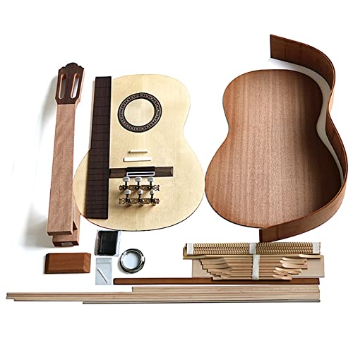 Cuerpo De Guitarra Eléctrica para Bricolaje Guitarra Folclórica Española Clásica De 39 Pulgadas Con Núcleo De Melocotón En La Parte Trasera Y Lateral, Conjunto Completo De Materiales De Producción Com