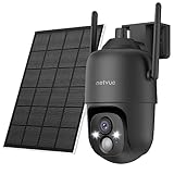 NETVUE Solar-Security-Cameras-Wireless-Outdoor 3MP Camera 2.4G WiFi 360° View PTZ. Strobe Light/Spot