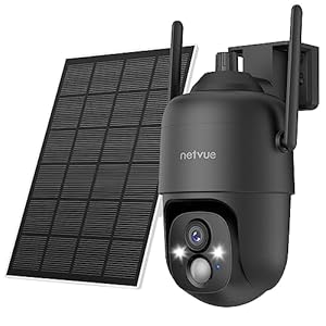 NETVUE-Solar-Security-Cameras-Wireless-Outdoor-3MP-Camera-24G-WiFi-360-View-PTZ-Strobe-LightSpotlight-Home-Security-System-with-Motion-Detection-and-Siren-Two-Way-AudioColor-Night-Vision