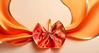 CaPiSo 20x40 cm Große Satin-Doppelschleife ohne Basteln Schleife Geburtstag Weihnachtsschleife Weihnachten Hochzeit Doppelschleife Satinschleife (Stoff Orange) – Ansicht 2