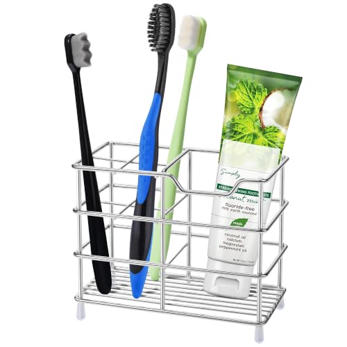 Toothbrush Holders for Bathrooms 304 Stainless Steel Quick Drying Silver
