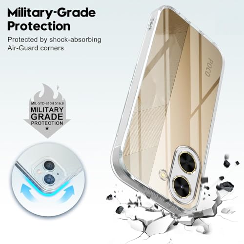 Image of Jkobi Back Cover for Poco C71 (Silicone Clear Shockproof Case with Camera Protection | Soft and Flexible | Transparent)