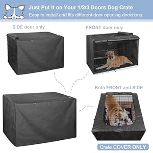 Explore land dog crate cover for 36 inches wire cage heavy duty lattice pet kennel covers compatible with 1 2 3 doors standard metal crate black   cucciolini doodles