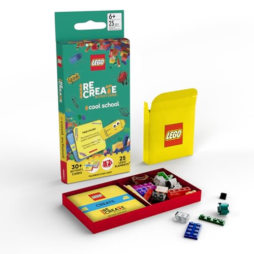 LEGO Recreate Activity Cards Cool School | Learning Through Play Game with 30+ Activity Cards & 25 LEGO Elements | Ages 6+