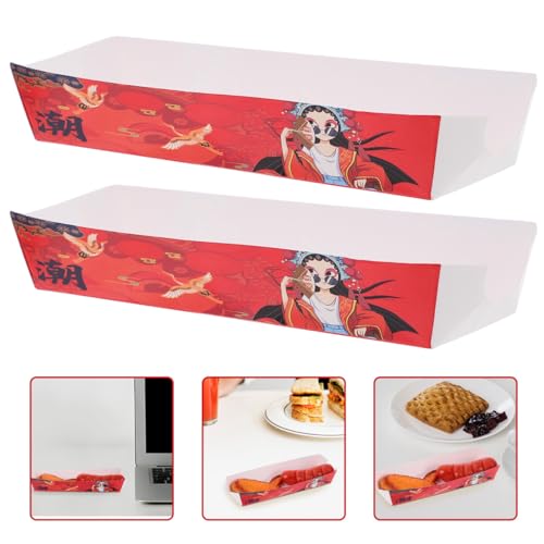 iplusmile Hot Dog Lebensmittel Container 100 Stücke Papier Boxen Hot Dog Trays Papier Lebensmittel Lagerung