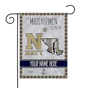 Rico Industries NCAA Naval Academy Midshipmen This is Midshipmen Country – Plaid Design Personalized Garden Flag
