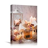 Canvas Wall Art Tea Coffee Drinks Farmhouse/Country Kitchen Multicolor Photography Relax/Calm - 12x18 inches