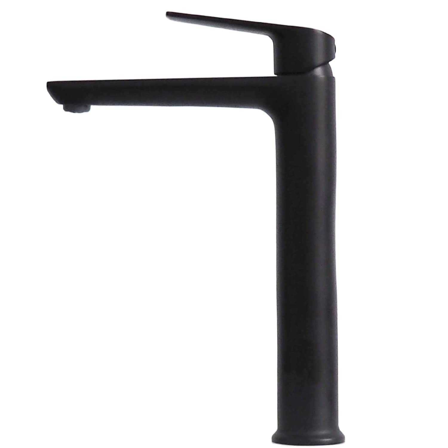 Fashion Home Tall Basin Mixer Tap – Matte Black Single-Handle Vessel Sink Faucet, Cylindrical Body, 1-Hole Deck Mount for Bathroom, Farmhouse, RV & Restaurant.