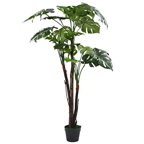 vidaXL Planta Monstera Artificial y Maceta 130cm Verde Decoración Hogar Flores