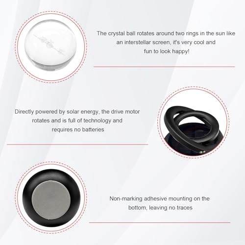 Image of Car Solar Energy Air Freshener, Solar Powered Rotating Air Purifier Aromatherapy Diffuser, Rotatable Interior Fragrance for Car Office Home Decoration, Car Accessories (Black)