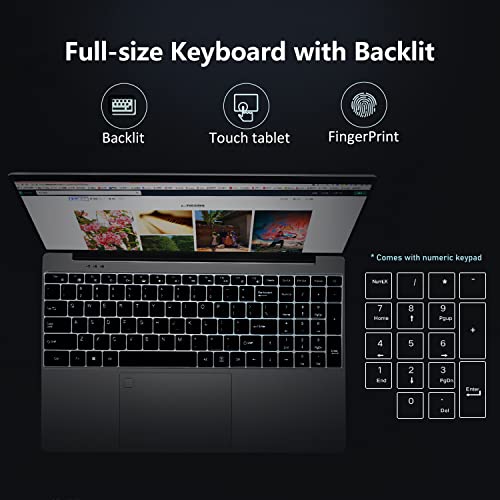 Vgke [Windows 11 Home] B15 Windows 11 Laptop With Fingerprint Reader, 15.6" Full Hd 1920 * 1080 Ips, Intel Celeron J4125 Processor, 12Gb Ram Lpddr4, 256Gb Ssd, Backlit Keyboard #TOP4