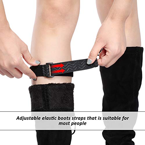 SATINIOR Verstellbare Stiefelgurte Kniestiefelgurte mit Viskositätsband Elastische Stiefel Feste Riemen für Stiefel rutschfeste Riemen, die die Stiefel Nicht Abfallen Lassen (3 Paar Riemen)