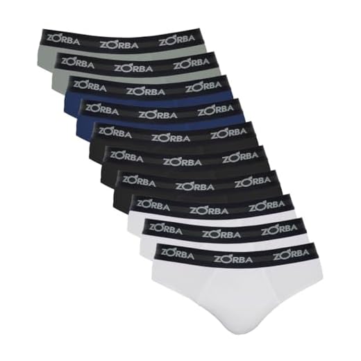 Kit 10 Cuecas Zorba Slip Max Algodão 764 Pto/Mho/Graf/Bco - M