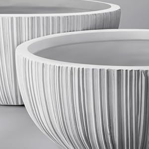 Large Garden Bowl 17 14 11 Inch Shallow Succulent Pot Planter Indoor Outdoor Large Lotus Flower Pot with Drainage Hole and Rubber Plug for Home Patio Garden Set of 3 White