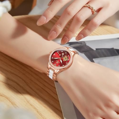Image of OLEVS Women Watch Multifunctional Two Tone Watch Fashion Business Analog Quartz Ladies Watch Stainless Steel Waterproof Diamond Watch for Women