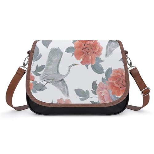 Sac à bandoulière imperméable fleurs et grues pour protéger vos affaires avec style