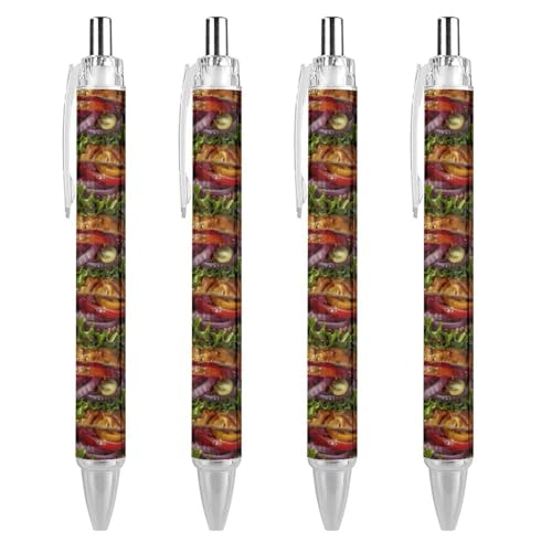 Stylos à bille rétractables noirs pour le bureau lot de 4 stylos Hamburger 0,5 mm
