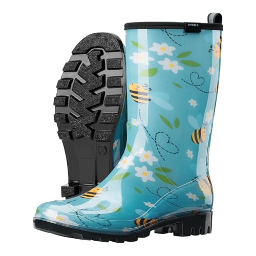 Image of HISEA Women's Rain Boots Waterproof Mid Calf Garden Farm Rubber Boots