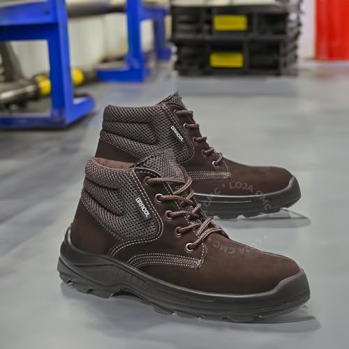 Bota Botina Nobuck Epi Bracol Bae Dubai Cor Preto Bico Pvc (Moderno, MARROM, BR, Adulto, Numérico, 4