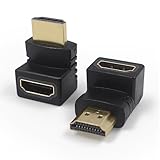 HDMI L字変換アダプター HDMIオスtoメス角度変換 18Gbps高速伝送 3D対応 金メッキ Deear L字型 4K対応 60Hz HDアダプター テレビ/モニター/プロジェクター/ゲーム機などに対応 90度*1個+270度*1個 2個入り