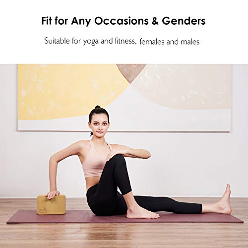 REEHUT-Cork-Yoga-Blocks-2-PC-Natural-Cork-Yoga-Brick-87x-57x-37-with-High-Density-for-Yoga-Pilate-Balance-SupportNon-Slip