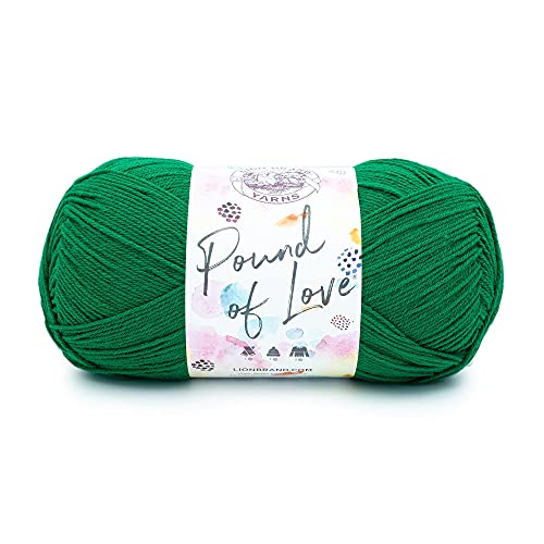 Image of Lion Brand Yarn Pound of Love, Large Value Yarn for Knitting, Crochet, and Crafts, Wintergreen, 1 Pack | Large Skein Everyday Basic 100% Acrylic Worsted Weight Knit Fiber for Baby Blankets, Classic Afghans, Sweaters, Scarf Sets