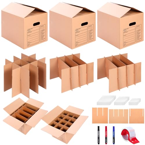Maitys 12 Set Kitchen Kit Moving Boxes with Handle Hole,
