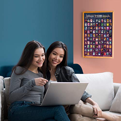 Guildable Top 100 Anime Scratch Off Poster Anime Bucket List Premium And Artistic Icons Great