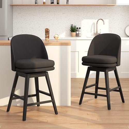 COCO DESIGN Counter Height Bar Stools Set of 2, Swivel