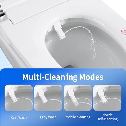 Inodoro Inteligente sin Tanque con Bidé Integrado, Descarga Automática, Asiento Calefactable, Control Remoto, Luz Nocturna y Sensor de Pie para Baño Moderno miniatura 7