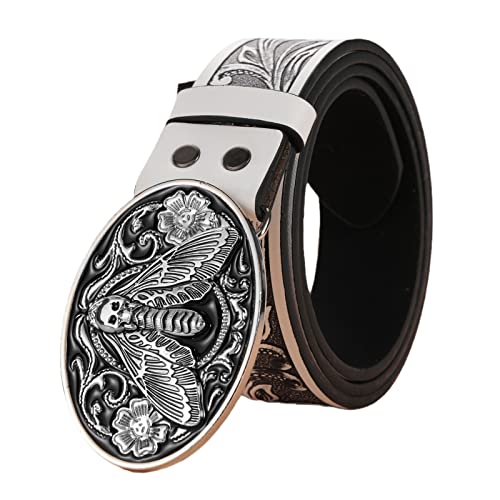 Engraved Flower Buckle Belt Vintage Western Belt Cowboy Belts For Men Western With Big Buckle Leather Belt Jeans Belt