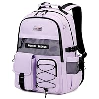 Amythe Sac à Dos pour Filles et Garçons, Sac Ecole pour Filles Collège Grand Léger et Mode, Cartable Collège avec Plusieurs Compartiments, Idéal pour L'école, Loisirs ou Voyages, Violet