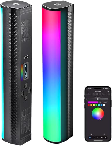 NEEWER Varita de luz RGB con Control de aplicación, Barra magnética de Mano para fotografía, Video, 2500 K ~ 8500 K, Intensidad Regulable, CRI95+, Barra de Tubo LED a Todo Color con batería de 2550