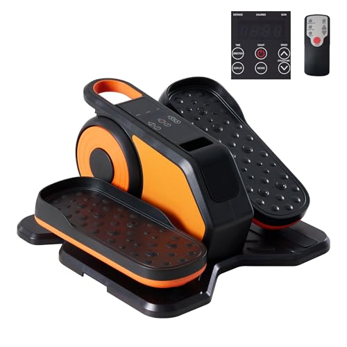Under Desk Elliptical Machine, Portable Seated Pedal Exerciser with Remote Control, 3 Modes & 12 Adjustable Speeds, Quiet Fully Assembled Electric Leg Exerciser for Seniors Home Office