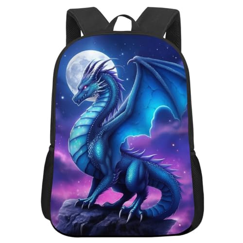 Funny Backpack Dragon Backpack Aesthetic Bookbag Black Simple Modern Lightweight Backpack With Mesh Side Pocket Large Laptop Backpack