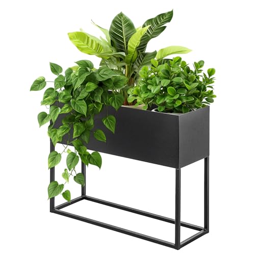 KADAX Ampia fioriera in acciaio nero, supporto per fiori per