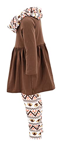 Image of Unique Baby Girls Kids Toddler 3pc Outfit Set Long Sleeve Cotton Blend Tunic Top Leggings and Scarf