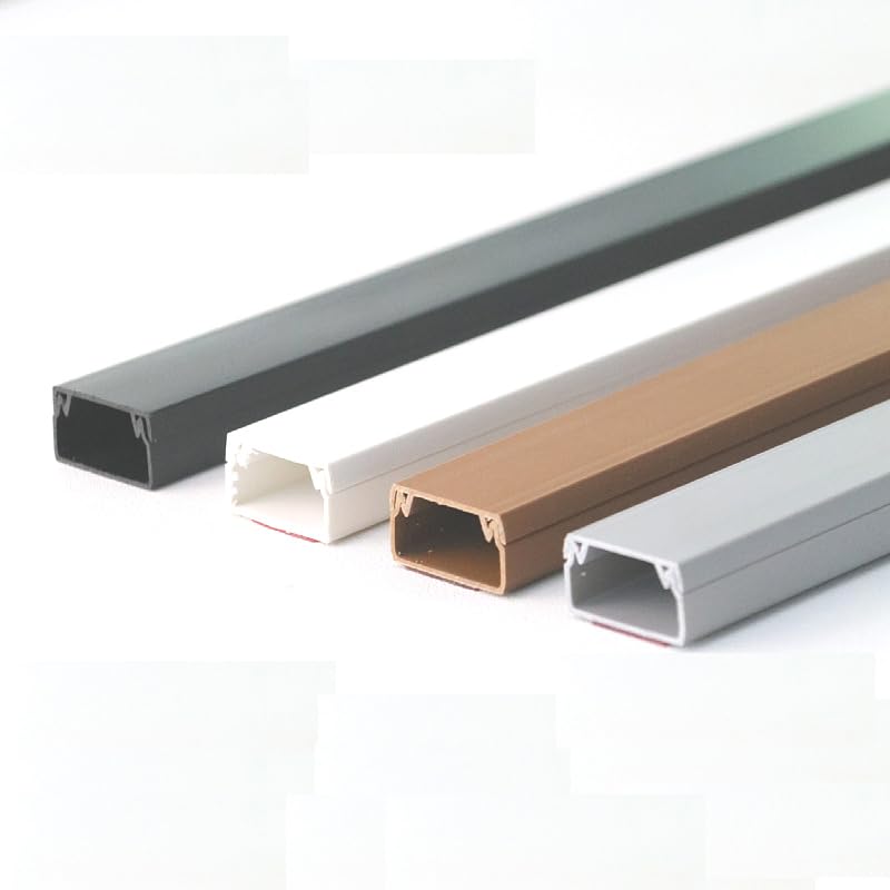 Canaletas para cables autoadhesivas de PVC, para piso y pared, paquete de 2 unidades (marrón, 20x10 mm) miniatura 1