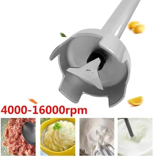 500W Immersion Hand Blender, Adjustable Speed 4000-16000RPM, 304 Stainless Steel, Splash-Proof Design, Perfect for Soups, Vegetables, and Food Preparation