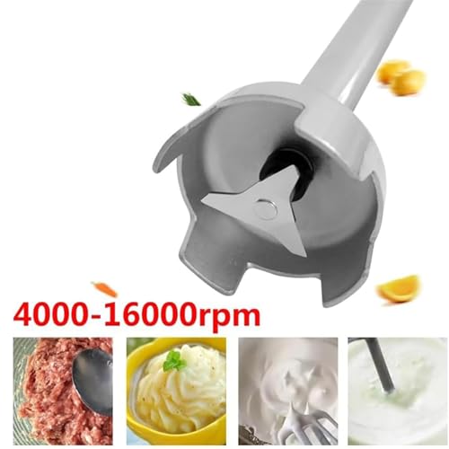 500W Powerful Hand Blender, Electric Stick Blender, Speed 4000RPM to 16000RPM Adjustable, 304 Food-Grade Stainless Steel Material and Prevents Splashing Design, for Food, Vegetables, Soup 3