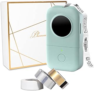 Memoking Mini Label Maker D30 Label Maker Machine Bluetooth Small Sticker Maker Thermal Portable Label Printer, Compatible with iPhone iPad Android for Business Home Office, with Label x 3, Green