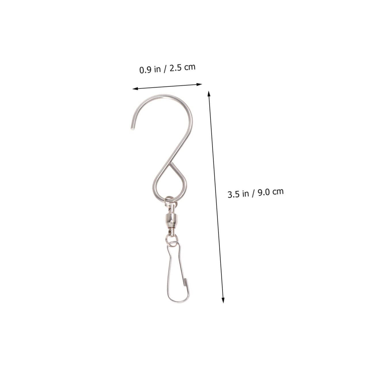 FUNOMOCYA 360° Rotation s Shaped Hooks Spinning Ornament Hanger for Wind Chime Billboards Kitchen