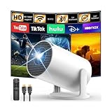 [Built-in Apps & 2026 Upgraded] Yoton Mini Projector for Bedroom with WiFi and Bluetooth, Y4 Portable Projector Support 4K 1080P, Auto Keystone 180° Rotatable, Compatible with HDMI/USB/PC/Phone