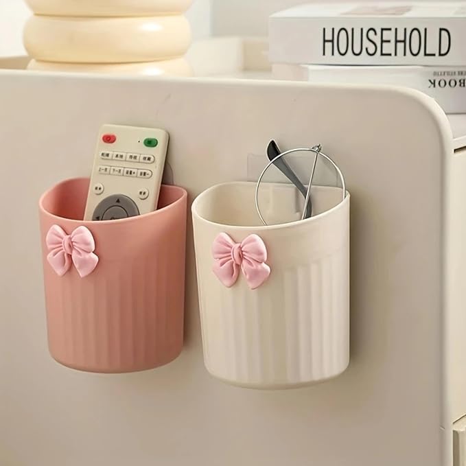 Image of DHRUMIT Wall Mounta Esthetic Makeup Organizer | Modern Plastic Cosmetic Storage| Lightweight Bathroom Accessory Holder for Brushes, Tubes (Multi Color)(Pack of 2)