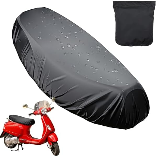 Uniwersalny pokrowiec na fotel motocyklowy, wodoodporny pokrowiec na siedzenie z gumową taśmą Moto Roller (czarny, XL)