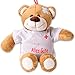 TE-Trend Plüsch Teddybär Gute Besserung Teddy Genesungsgeschenke Bär Glücksbringer Kuscheltier T-Shirt Alles Gute 24cm Braun