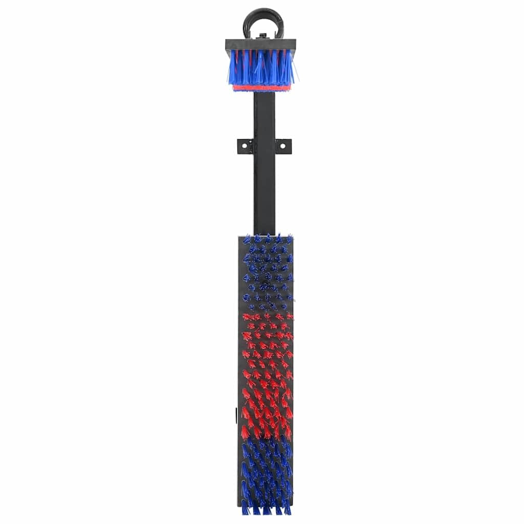 vidaXL Spazzole per il bestiame Rosso e Blu 84 x 10 x 91 cm PVC, Sistema di Spazzole per Bestiame, Montaggio a Parete Robusto, Strumenti di Grooming per Animali
